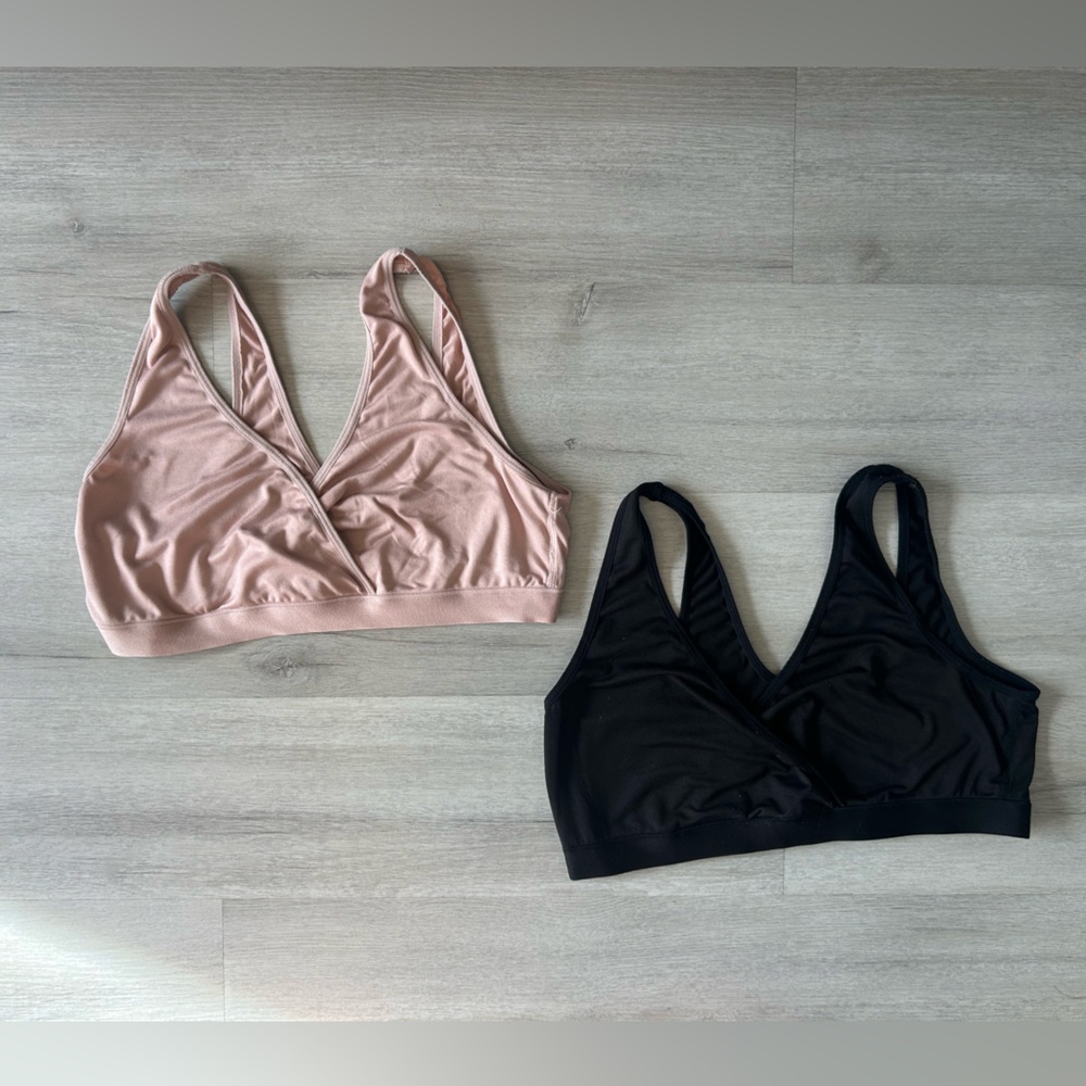 Secret Treasures Pink and Black Nursing Bras - LARGE